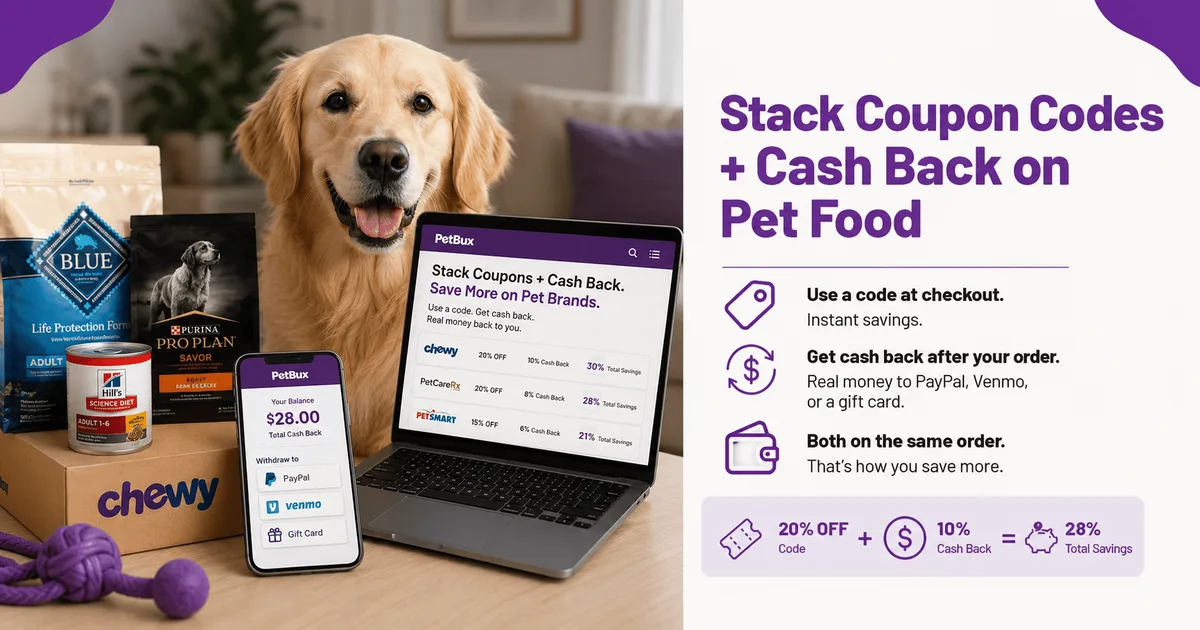 Pet Food Coupon Codes: How to Stack Coupons + Cash Back